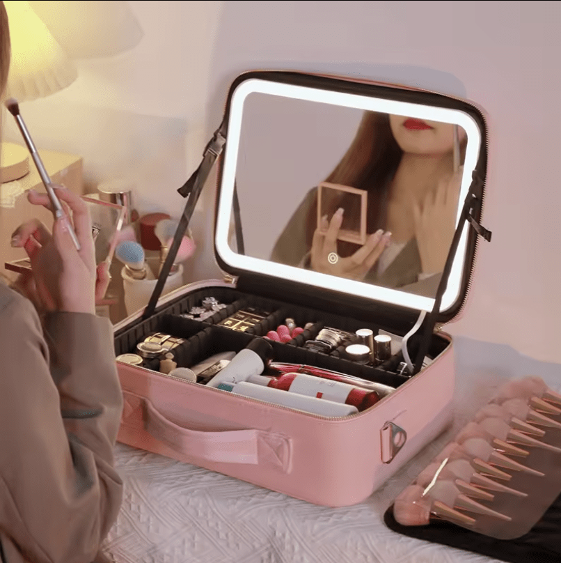 COSMETIQUERA CON ESPEJO LED