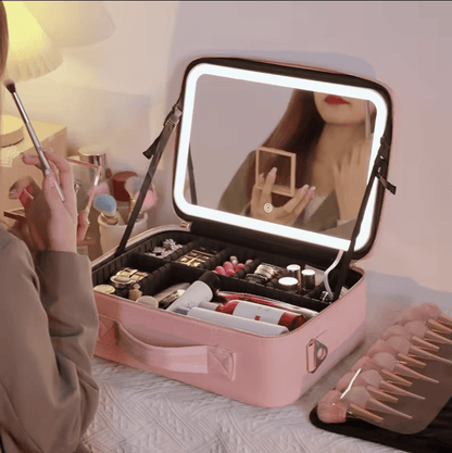 COSMETIQUERA CON ESPEJO LED