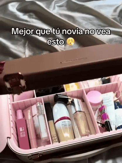 COSMETIQUERA CON ESPEJO LED