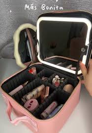 COSMETIQUERA CON ESPEJO LED